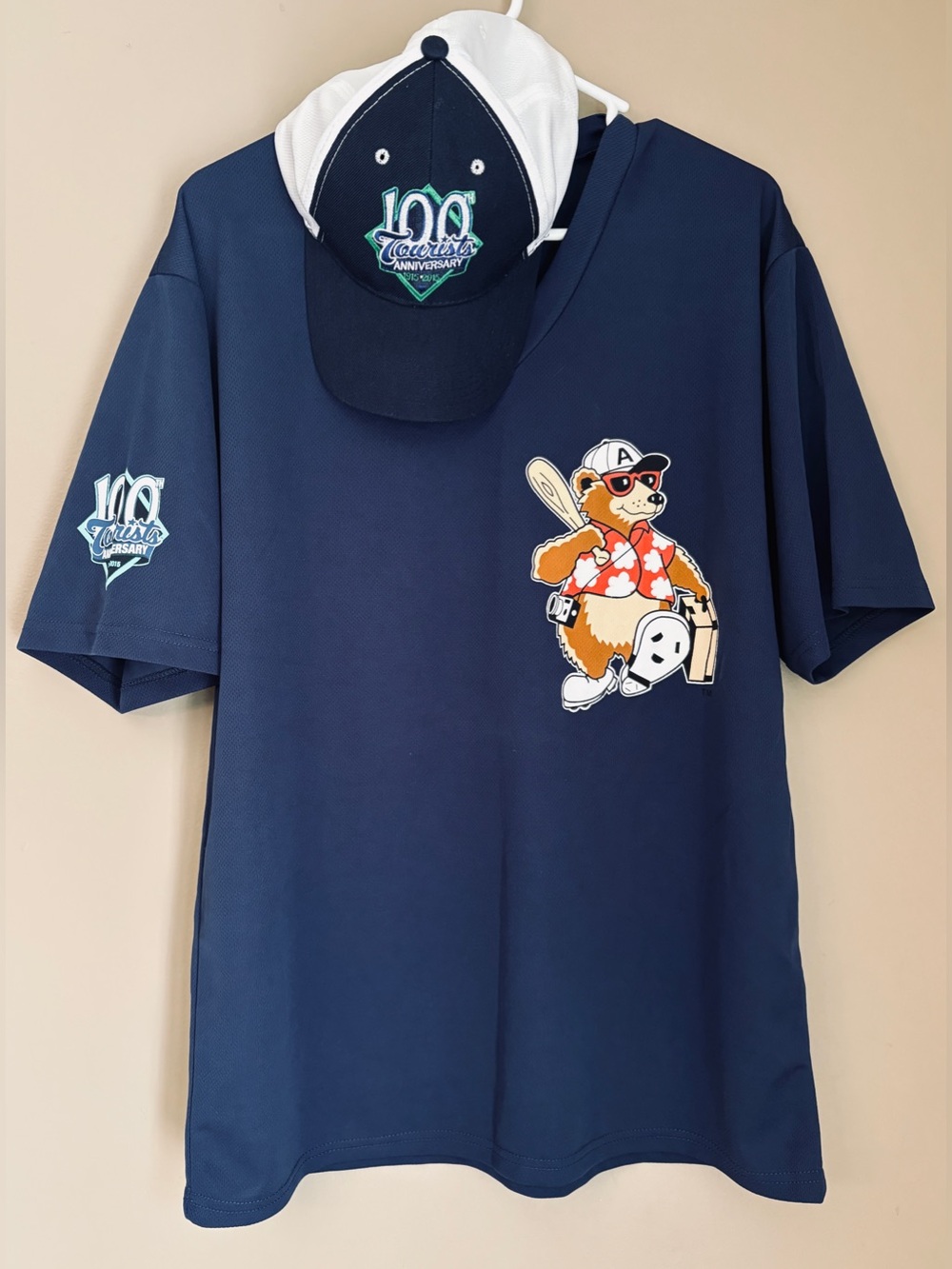 2015 Asheville Tourist Baseball 100th Anniversary T-Shirt XXL & Cap
